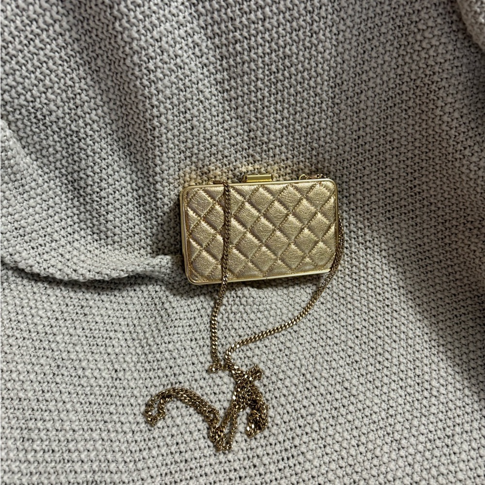 MICHAEL KORS QUILTED BAG SAFFIAN LEATHER‎ ORIGINAL GOLD WITH CHAIN